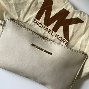 Michael Kors Beige Clutch/ Wristlet